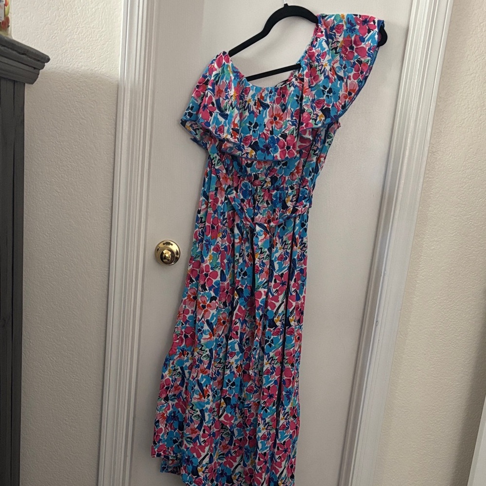 Floral One-Shoulder Dress